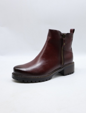 Botki damskie ocieplane na obcasie (36-41) YCC-82 BURGUNDY