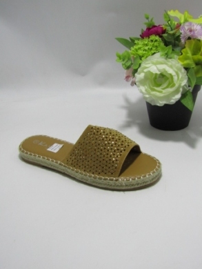 Klapki damskie na płaskim (36-41) L1043 CAMEL