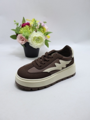 Buty sportowe damskie na płaskim (36-41) 25802 BROWN