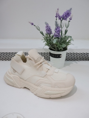 Buty sportowe damskie na płaskim (36-41) 8961 BEIGE