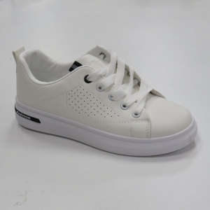 Buty sportowe damskie na płaskim (36-41) 6020 WHITE/BLACK