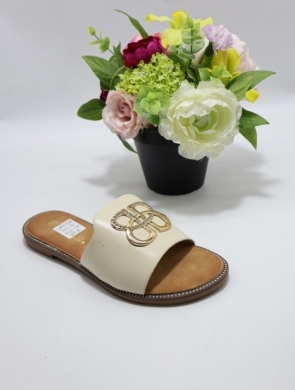 Klapki damskie na płaskim (36-41) D2001 BEIGE