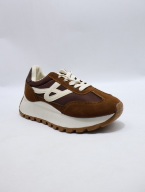 Buty sportowe damskie na płaskim (36-41) B2141 BROWN
