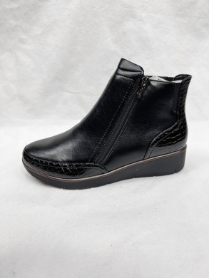 Botki damskie ocieplane na płaskim (36-41) 094 BLACK