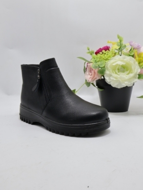 Botki damskie ocieplane na płaskim (36-41) W11-1 BLACK