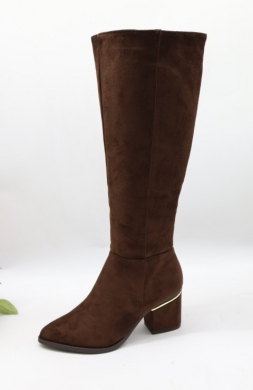 Kozaki damskie na obcasie (36-41) 100-6 BROWN