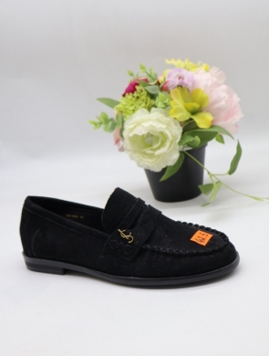 Mokasyny damskie na płaskim (36-41) 68-409 BLACK