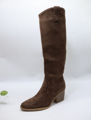 Kozaki damskie na obcasie (36-41) CHC389 BROWN