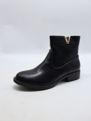 Botki damskie na płaskim (36-41) D7-12 BLACK