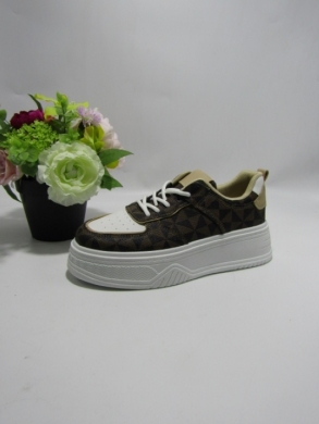 Buty sportowe damskie na płaskim (36-41) YSX157 BROWN