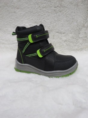 Botki chłopięce ocieplane (23-28) A121 BLACK/GREEN