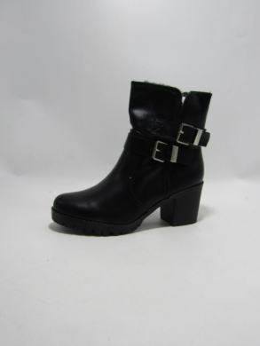 Botki damskie ocieplane na obcasie (36-41) 1446-1 BLK