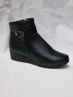 Botki damskie ocieplane na płaskim (37-42) W2230 BLACK