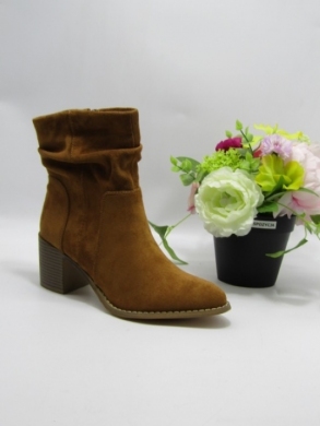 Botki damskie ocieplane na obcasie (36-41) F6303 CAMEL
