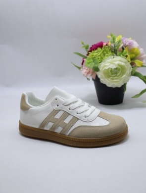 Buty sportowe damskie na płaskim (36-41) FZL-3 WHITE/BEIGE