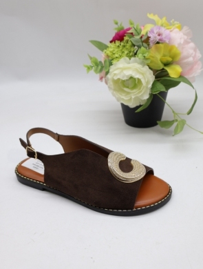 Sandały damskie na płaskim (36-41) 9037 BROWN