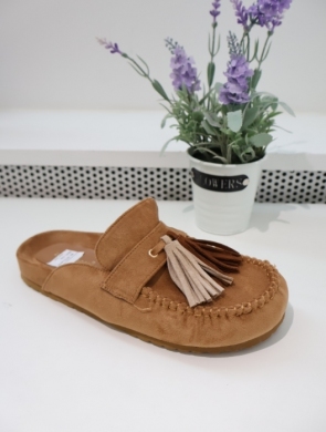 Klapki damskie na płaskim (36-41) 9775 CAMEL