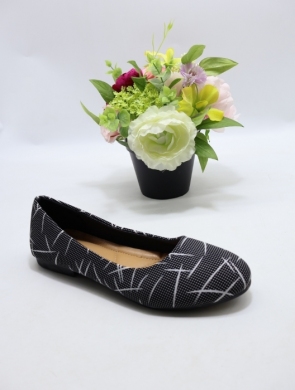 Baleriny damskie (36-41) BR12-1 BL/WH
