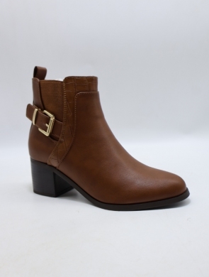 Botki damskie ocieplane na obcasie (36-41) 68171 CAMEL