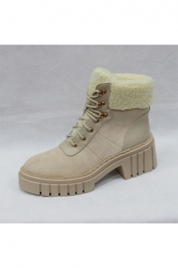 Botki damskie na płaskim (36-41) 8608 BEIGE
