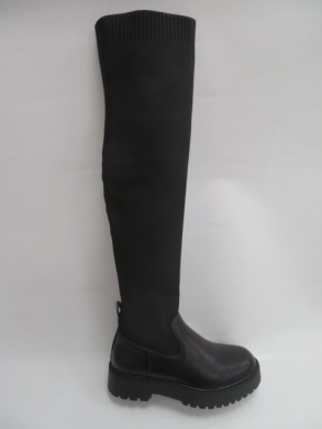 Kozaki damskie jesienne na płaskim (36-41) HQ283 BLACK