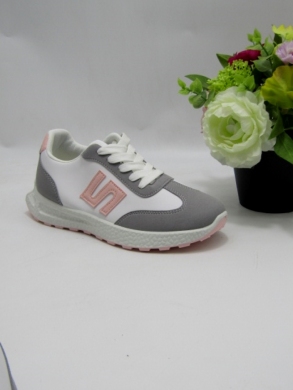 Buty sportowe damskie na płaskim (36-41) QH-37 WHITE/PINK
