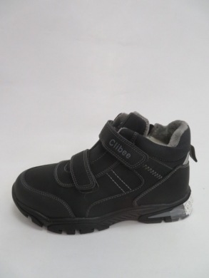 Botki chłopięce ocieplane (31-36) P547  BLACK/GREY