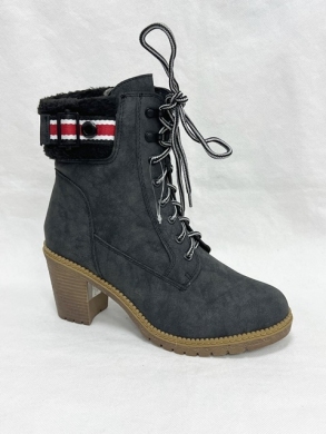 Botki damskie ocieplane na obcasie (36-41) F145B-21 BLACK