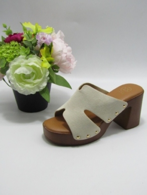 Klapki damskie na obcasie (36-41) FL920 BEIGE