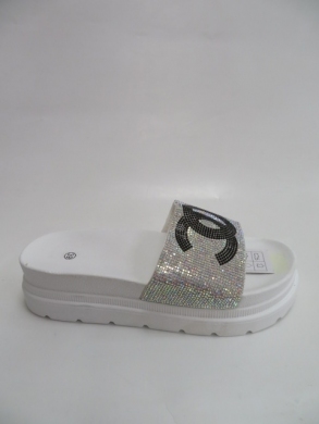 Klapki damskie na płaskim (36-41) BG91 WHITE