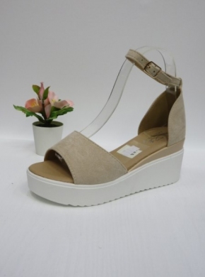 Sandały damskie na koturnie (36-41) 54182 BEIGE