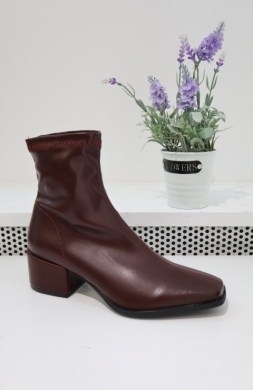 Botki damskie na obcasie (36-41) 2592A WINE