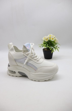 Buty sportowe damskie na koturnie (36-41) AB123 WHITE