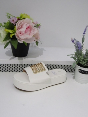 Klapki dmskie na koturnie (36-41) F384 WHITE
