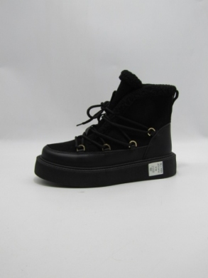 Botki damskie ocieplane na płaskim (36-41) 8353-1 BLACK