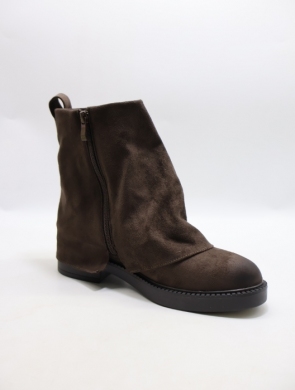 Botki damskie na płaskim (36-41) 68357 BROWN/SU