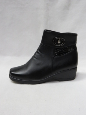 Botki damskie ocieplane na koturnie (37-42) B06 BLACK