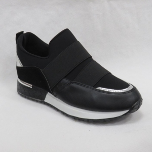 Buty sportowe damskie na płaskim (36-41) AB1785 BLACK/SILVER