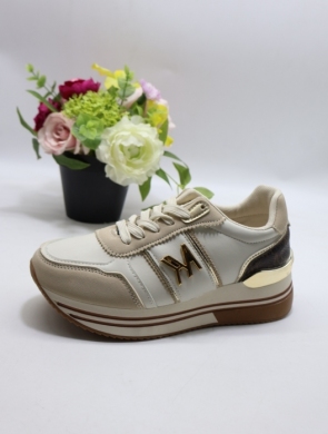 Buty sportowe damskie na płaskim (36-41) WW230 WH/BEIGE