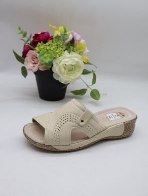 Klapki damskie na płaskim (36-41) J6-16 BEIGE