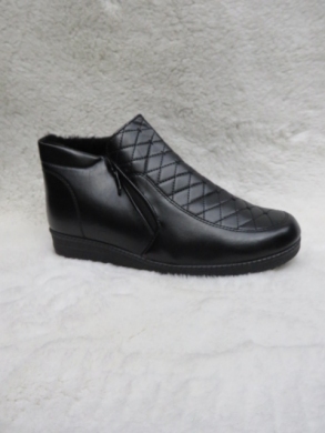 Botki damskie ocieplane na płaskim (37-42) F2005A BLACK