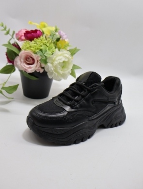 Buty sportowe damskie na płaskim (36-41) WW081 BLACK