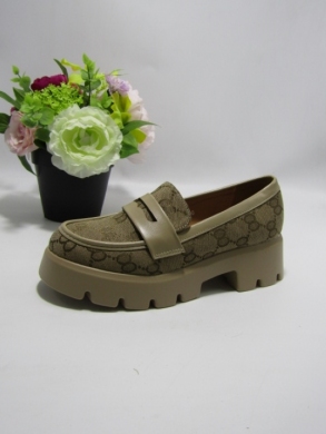 Mokasyny damskie na koturnie (36-41) YDF-41 KHAKI
