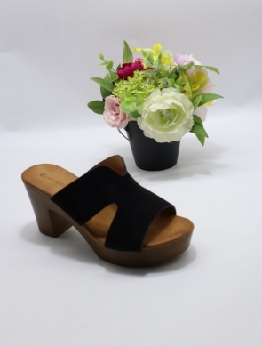 Klapki damskie na obcasie (36-41) YQ83 BLACK