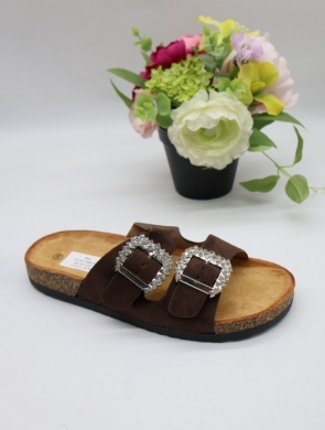 Klapki damskie na płaskim (36-41) SU047 BROWN