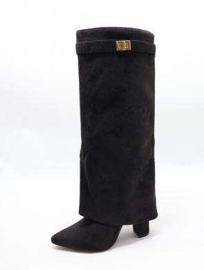 Kozaki damskie ocieplane na obcasie (36-41) HQ379 BLACK
