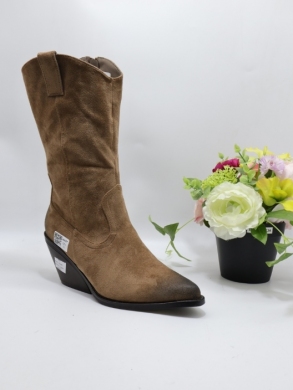 Kozaki damskie na obcasie (36-41) A695 KHAKI