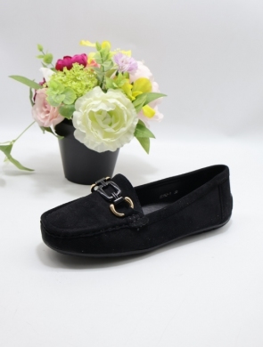 Mokasyny damskie na płaskim (36-41) J152 BLACK