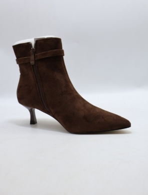 Botki damskie na szpilce (36-41) 5277 BROWN