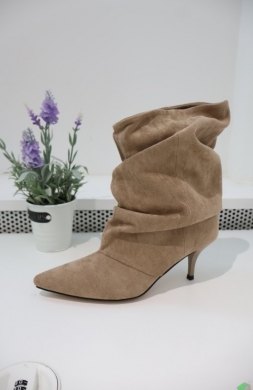 Botki damskie na szpilce (36-41) 52268 KHAKI